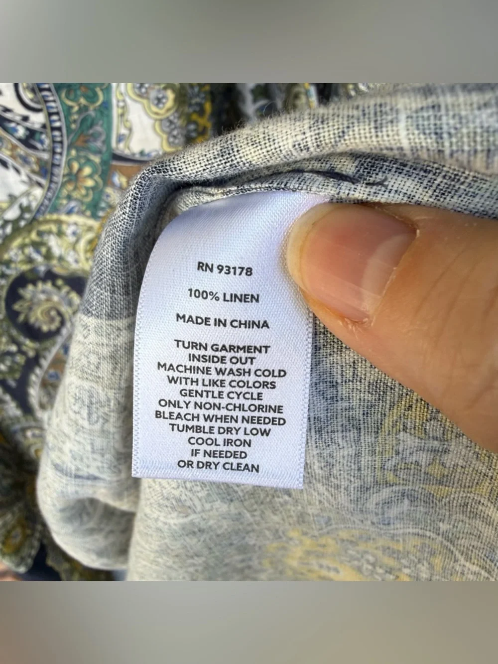 Magaschoni Oceanic Paisley 100% Linen Wrap Dress Resort, Vacation, Summer - Picture 10 of 10